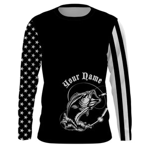 Personalized Bass Fishing Tattoo American Flag UV Protection Customized Shirt, Gift For Fisherman TTN62