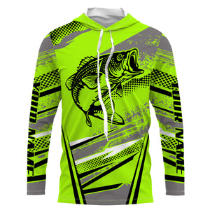 Personalized Bass Fishing Jerseys, Green Fishing Apparel UV Protection, Gift for Fishing Lovers TTN84