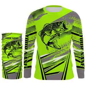 Personalized Bass Fishing Jerseys, Green Fishing Apparel UV Protection, Gift for Fishing Lovers TTN84