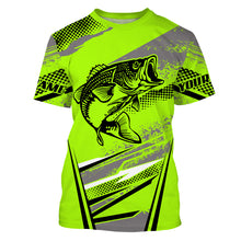 Load image into Gallery viewer, Personalized Bass Fishing Jerseys, Green Fishing Apparel UV Protection, Gift for Fishing Lovers TTN84