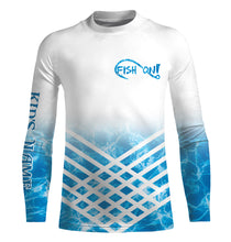 Load image into Gallery viewer, Custom Saltwater Long Sleeve Performance Fishing Shirts Blue Sea Wave Camo Fishing Jerseys TTN72