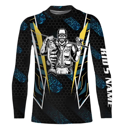 Vintage Fisherman Custom Name Long Sleeve Performance Fishing Sun Protection UV Shirts TTN86