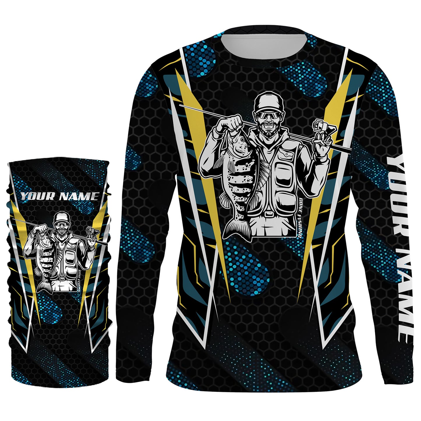 Vintage Fisherman Custom Name Long Sleeve Performance Fishing Sun Protection UV Shirts TTN86