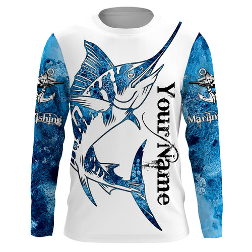 Marlin Fishing Fish reaper Custom Long Sleeve performance Fishing Shirts, Marlin Fishing jerseys| TTN10