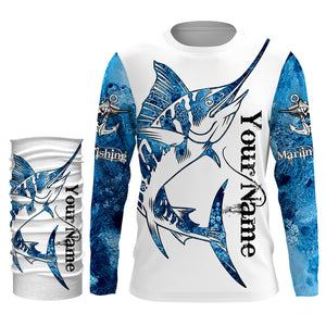 Marlin Fishing Fish reaper Custom Long Sleeve performance Fishing Shirts, Marlin Fishing jerseys| TTN10