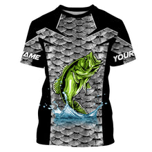 Load image into Gallery viewer, Personalized Bass Fishing jerseys, Bass Fishing scales Custom Long Sleeve Fishing tournament shirts - TTN37