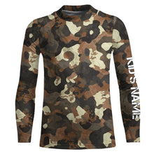 Load image into Gallery viewer, Personalized Brown Camouflage Custom Long Sleeve UV Fishing Shirts TTN116