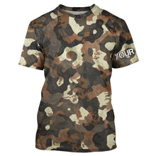 Load image into Gallery viewer, Personalized Brown Camouflage Custom Long Sleeve UV Fishing Shirts TTN116