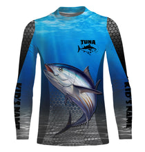 Load image into Gallery viewer, Tuna Fishing Blue Ocean Custom Long Sleeve Performance Fishing Shirts UV Protection Fishing Apparel TTN76