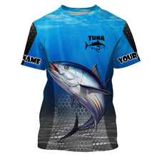 Load image into Gallery viewer, Tuna Fishing Blue Ocean Custom Long Sleeve Performance Fishing Shirts UV Protection Fishing Apparel TTN76