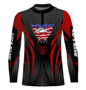 Tuna Fishing American Flag Custom performance Long Sleeve Shirt, Patriotic Fishing jerseys for fisherman TTN20