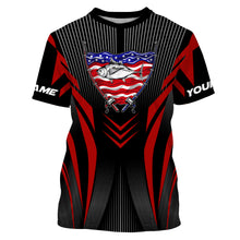 Load image into Gallery viewer, Tuna Fishing American Flag Custom performance Long Sleeve Shirt, Patriotic Fishing jerseys for fisherman TTN20