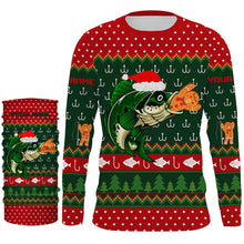 Load image into Gallery viewer, Ugly Christmas Sweater Gingerbread Bass Fishing Shirt, Christmas Fishing Gift for men, women, kid TTN104