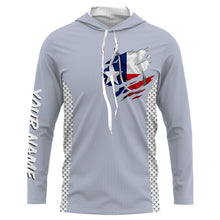 Load image into Gallery viewer, Texas Flag Fish Hook Custom UV Protection Long Sleeve Performance Fishing Shirts TTN78