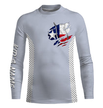 Load image into Gallery viewer, Texas Flag Fish Hook Custom UV Protection Long Sleeve Performance Fishing Shirts TTN78
