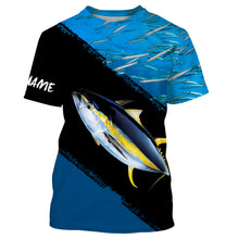 Load image into Gallery viewer, Yellowfin Tuna Fishing Shirts Blue Ocean Camo Performance Fishing Shirt, Personalized Fishing jerseys TTN31