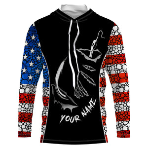 American Flag 3D Fish hook Customize UV Protection Long sleeve performance Patriot Fishing Shirts TTN50