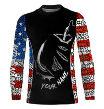 Load image into Gallery viewer, American Flag 3D Fish hook Customize UV Protection Long sleeve performance Patriot Fishing Shirts TTN50