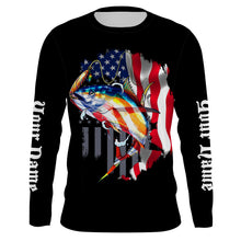 Load image into Gallery viewer, Tuna Fishing American Flag Custom Long Sleeve performance Fishing Shirts, Personalized Fishing jerseys TTN26