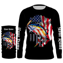 Load image into Gallery viewer, Tuna Fishing American Flag Custom Long Sleeve performance Fishing Shirts, Personalized Fishing jerseys TTN26