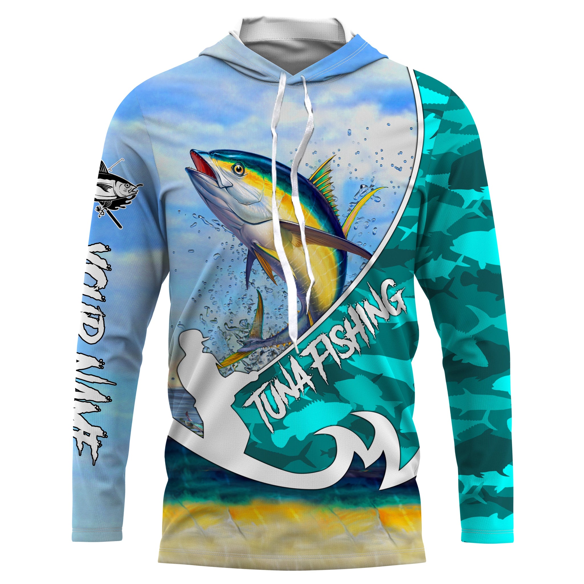 Tuna Fish skin Custom Long Sleeve Fishing Shirts, personalized, tuna skin  shirts 