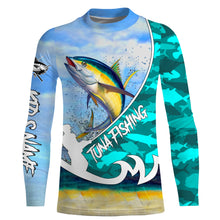 Load image into Gallery viewer, Tuna Fish skin Custom Long Sleeve Fishing Shirts, personalized performance Fishing Shirts TTV35