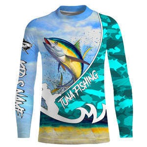 Tuna Fish skin Custom Long Sleeve Fishing Shirts, personalized performance Fishing Shirts TTV35