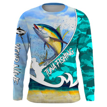 Load image into Gallery viewer, Tuna Fish skin Custom Long Sleeve Fishing Shirts, personalized performance Fishing Shirts TTV35