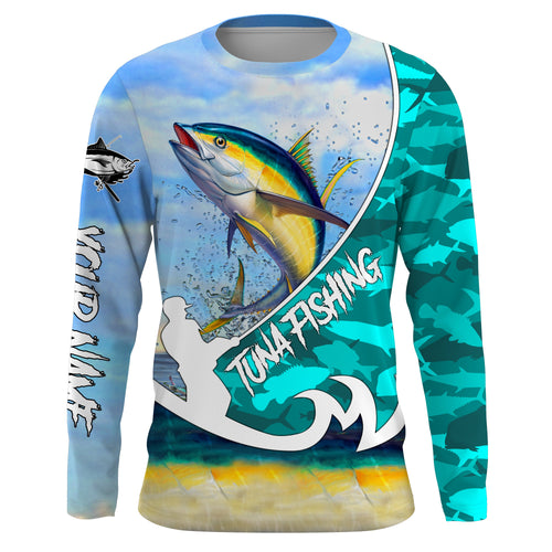 Tuna Fish skin Custom Long Sleeve Fishing Shirts, personalized performance Fishing Shirts TTV35