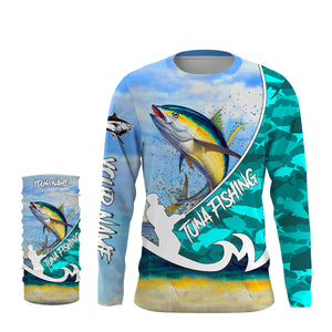 Tuna Fish skin Custom Long Sleeve Fishing Shirts, personalized performance Fishing Shirts TTV35