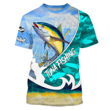 Load image into Gallery viewer, Tuna Fish skin Custom Long Sleeve Fishing Shirts, personalized performance Fishing Shirts TTV35