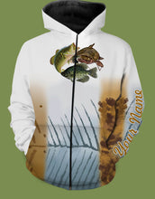 Load image into Gallery viewer, Texas Crappie Bass Catfish Customized All over printed Long sleeves, Hoodie, Zip up hoodie - FSA14