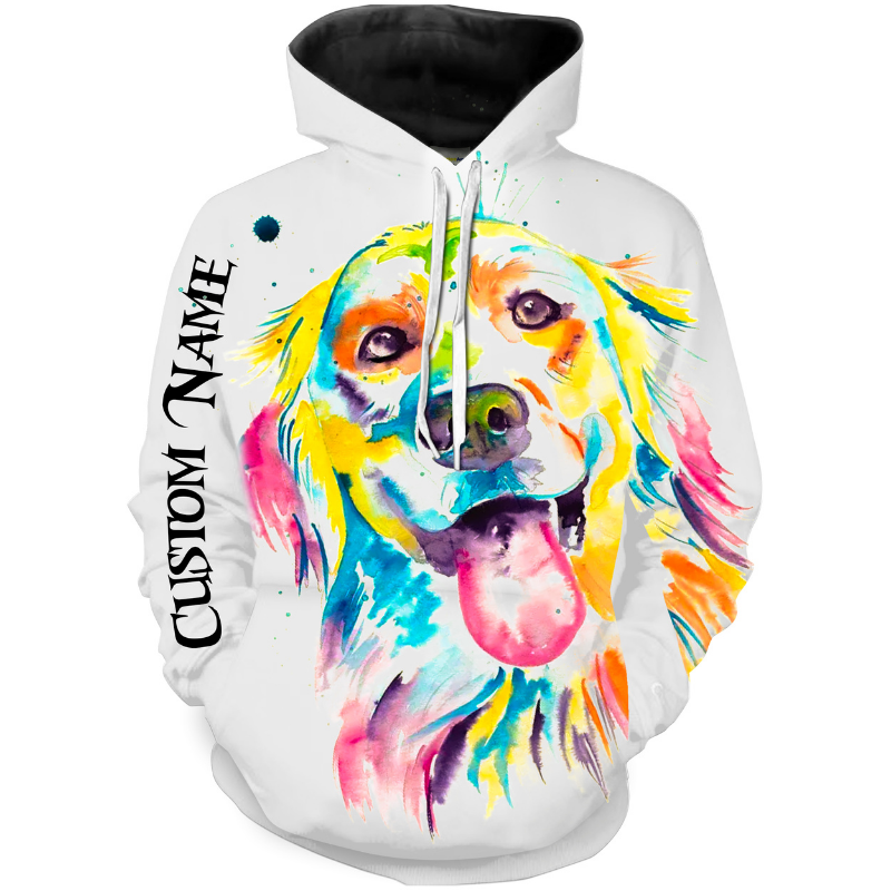 Colorful Labrador Retriever T-shirt Long Sleeve Hoodie| Custom Name Shirt for Labrador Lover, Lab Owner JTSD292