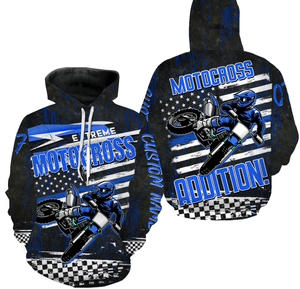 Personalized Motocross Racing Jersey Over Printed Hoodie, Extreme MotoX Addition Biker Motorcycle| NMS275
