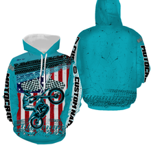 Load image into Gallery viewer, Motocross Racing Jersey American Flag Over Printed Hoodie, Custom MotoX Dirt Bike Off-road Motorcycle| NMS272