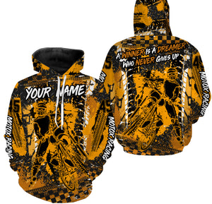 MotoX Racing Jersey A Winner Is A Dreamer All Over Printed Hoodie, Motocross Dirt Bike Off-road| NMS271