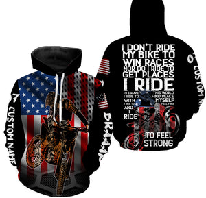 Dirt Bike American Flag Personalized Long Sleeves, Hoodie, Motocross Off-road Racing Patriotic Riders| NMS289