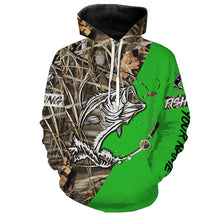 Load image into Gallery viewer, Bass Customized Name fishing tattoo green camo all-over print shirts - FSA35