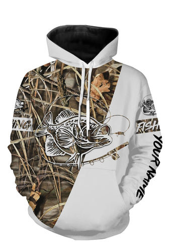 Personalized crappie fishing tattoo full printing shirt, all over print long sleeves, hoodie, zip-up hoodie