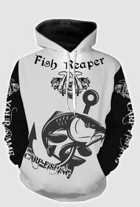 Fish reaper carp fishing custom name full printing personalized shirt, hoodie - TATS39