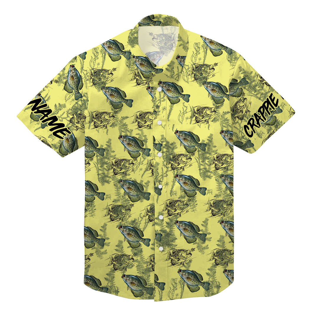 Crappie fishing Hawaiian tshirts 3D All over printed custom name shirts personalized gift TAHT04