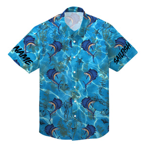 Sailfish fishing Hawaiian tshirts 3D All over printed custom name shirts personalized gift TAHT08