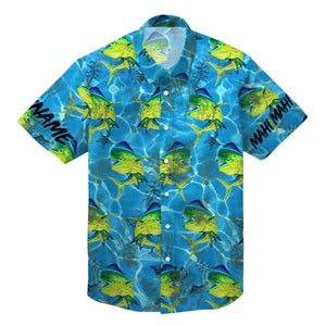 Mahi mahi fishing Hawaiian tshirts 3D All over printed custom name shirts personalized gift TAHT05