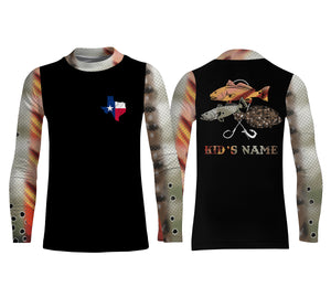 Texas slam fishing with Texas map UV protection quick dry customize name long sleeves shirts UPF 30+ personalized gift