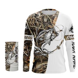 Beautiful bass fishing tattoo UV protection  customize name long sleeves personalized gift