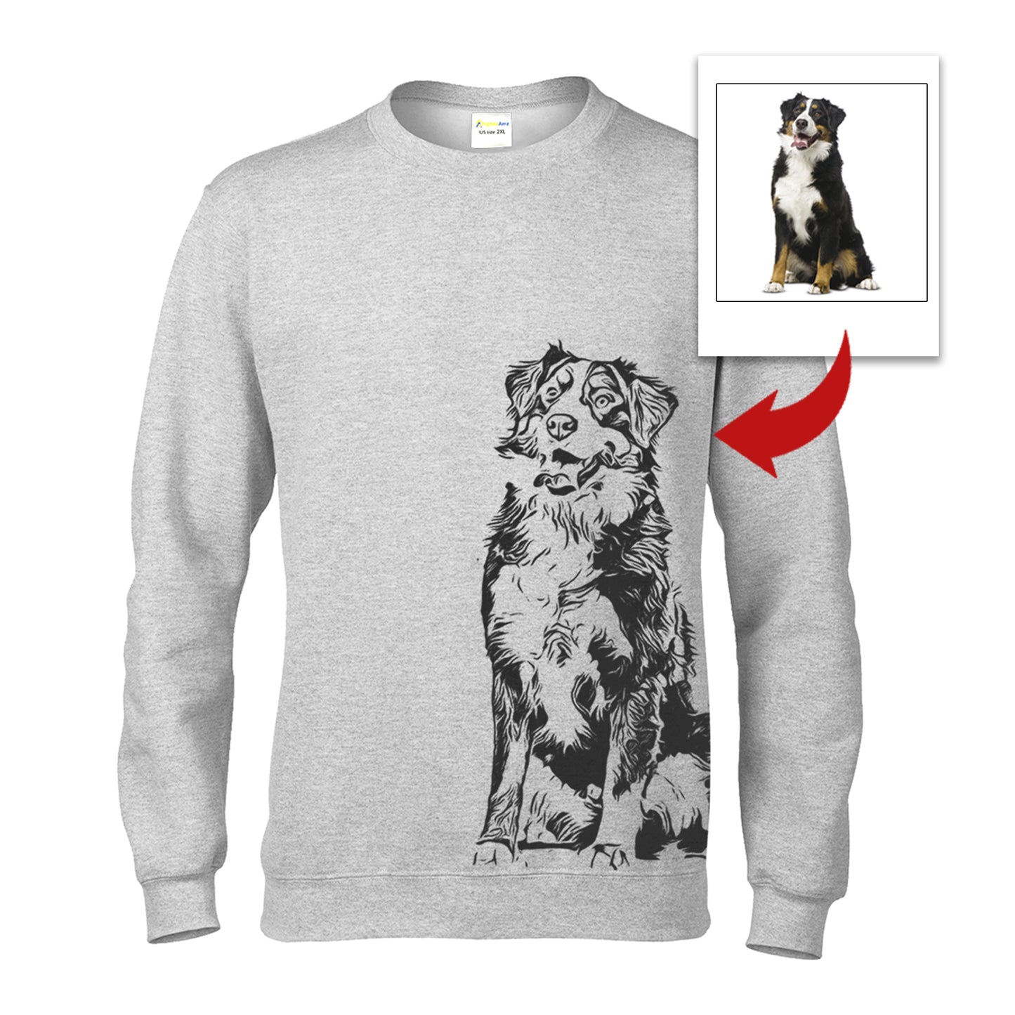 Custom dog's photo with beautiful effect personalized dog shirts for humans TATS207