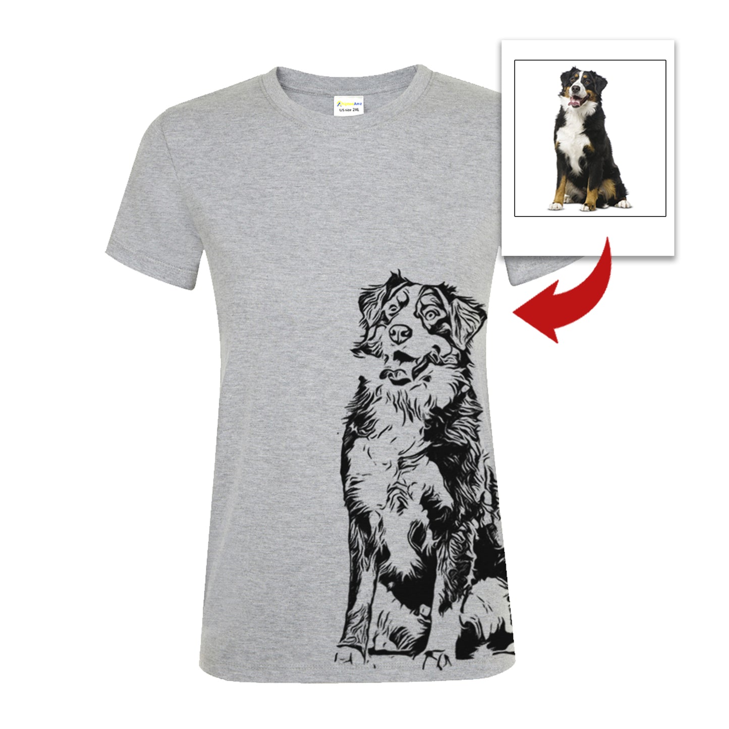 Custom dog's photo with beautiful effect personalized dog shirts for humans TATS207