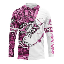 Load image into Gallery viewer, Pink Camo fishing tattoo UV protection quick dry customize name long sleeves UPF 30+ personalized gift