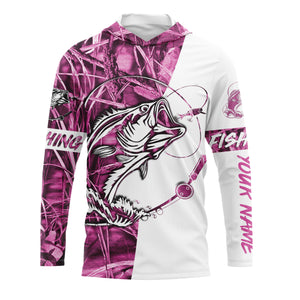 Pink Camo fishing tattoo UV protection quick dry customize name long sleeves UPF 30+ personalized gift