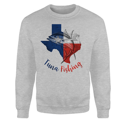 Texas tuna fishing Texas flag map fishing shirts A236